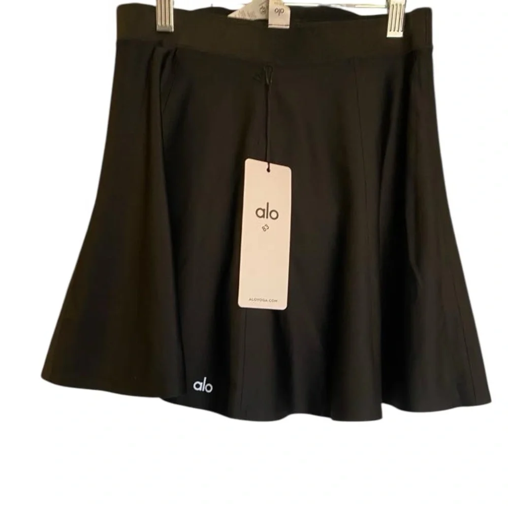 NWT Alo airlift down the line tennis skirt BLACK Size:S